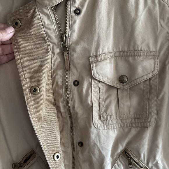 VINTAGE Ralph Lauren Jeans Co Field Jacket Barn Chore Coat Womens Large Beige - Picture 12 of 15